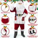 LETIME Santa Claus Costume for Men Adults 11 Pieces Professional Santa Suit for Xmas Deluxe Outfit Cosplay Party Holiday XL