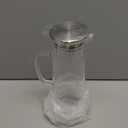 1.5 L Glass Pitcher with Lid and Spout, Cold or Hot Water Drinking Jug for Homemade Iced Tea and Juice