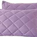 evoLive Elastane Cooling Diamind Quilted Standard, Full/Queen Sham 20"x26" Set of 2 with Envelope Closure (Purple, 20"x26" Standard)