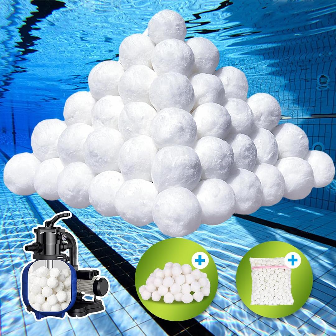 YAZ&OUZ 3.53 Lbs Pool Filter Balls for Sand Filter, Reusable Eco-Friendly Sand Filter Balls (Equals 120lbs Pool Filter Sand)