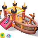 Inflatable Bounce House for Kid 3-8: Jump Bouncy House Castle with Slide - Blow Up Bouncer with 480W Blower for Toddler Outdoor Indoor Play