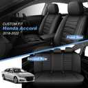 AOMSAZTO 5 Car Seat Covers Full Set Custom Fit for Honda Accord 2018 2019 2020 2021 2022 Waterproof Faux Leather Seat Covers Protectors Compatible Airbags (Only Fit for 5 Seats, Black)