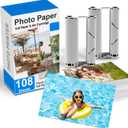 4"X 6" Photo Paper Refill Pack 108 Sheets and 2 Ribbons Cartridges, Compatible with Sprocket Studio Plus printer, 4x6 Paper Compatible for YP01 Photo Printer iOS & Android, Sticker Frames, Photo Album