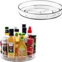 Amolliar 11" 2 Pack Lazy Susan Organizer, Non-Skid Rotating Turntable Spice Rack for Cabinet, Fridge, Kitchen, Pantry Organizers and Storage, Dining Table, Countertop, Vanity, Under Sink Organizer