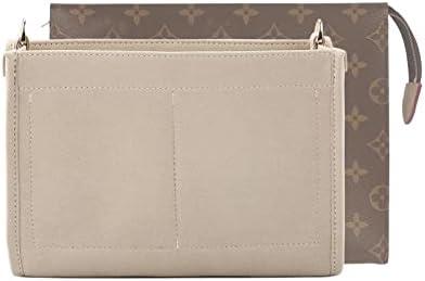 OULARIO Felt Insert Organizer Bag In Bag Fit Purse LV Toiletry Pouch 26 19, Lv Pouch 26 Khaki, Middle