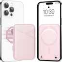 Miroddi for MagSafe Wallet, Magnetic Wallet Card Holder for iPhone 16/15/14/13/12 Series, 0.12" Invisible Ultra-Thin Magnetic Phone Wallet, 2 Independent Card Slot, Vegan Leather, Pink