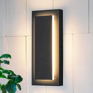 ZSMAIKU 1 Pack Outdoor Wall Light For House, Modern Wall Lighting, Waterproof Exterior Lighting Fixtures Wall Mount, 3000K Warm White, 960LM, Porch Lights Outdoor, Patio Entrance Front Door Light 12W, 15.7"