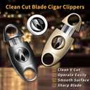 V-Cut Cigar Cutter, Stainless Steel Sharp Blade Cigar Guillotine Scissors for Men(Gold)