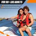 Adult Snorkel Vest, USCG Approved Type III Snorkel Vest (90+lb) | Adjustable 40-60 Inch Chest for Adult, Comfortable PFD for Boating, Kayaking, Paddle Boarding, Swimming & Water Sport