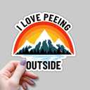 2 x (3pcs) I Love Peeing Outside Sticker Funny Camping Lovers Camper Adventure Tumbler Decal Sticker for Kindle Laptop Water Bottle Phone Hard Hat Vinyl Decal -Size 3x2.8