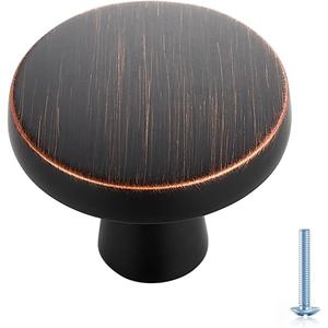Ravinte 10 Pack Solid Single Hole Kitchen Round Cabinet Knobs Oil-Rubbed Bronze Pulls Drawer Knobs Kitchen Cabinet Hardware Handles