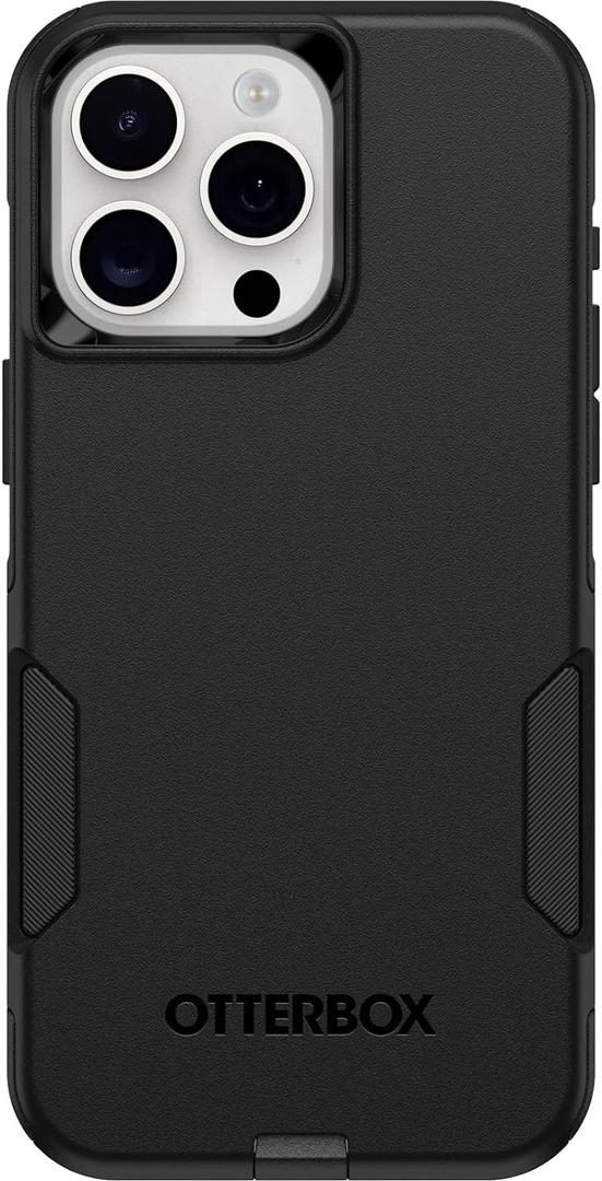 OtterBox iPhone 15 Pro MAX (Only) Commuter Series Case - Black, Slim & Tough, Pocket-Friendly, with Port Protection (Black)