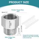 uxcell Pipe Fitting Reducing Adapter, 1" NPT Male x M33 Female 304 Stainless Steel Reducer Connector for Water Oil Air Pressure Gauge, Silver