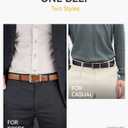 CHAOREN Reversible Belt Men 1 Piece - 1.25" Leather Dress Belt - Trim to Fit for Elegant Style (Brown)