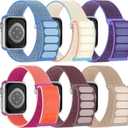 6 Pack Sport Nylon Loop Band Compatible with Apple Watch Band 38mm 40mm 41mm 42mm 44mm 45mm 46mm 49mm for Women Men, Adjustable Breathable Braided Straps for iWatch Series 11/10/9/8/7/6/5/4/3/SE/Ultra