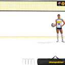 MangoStar Volleyball Net, 20FT Portable Volleyball Net for Backyard Beach, Adjustable Height, Freestanding Volleyball Net with Carry Bag for Indoor&Outdoor, Professional Net for Hitting&Serving