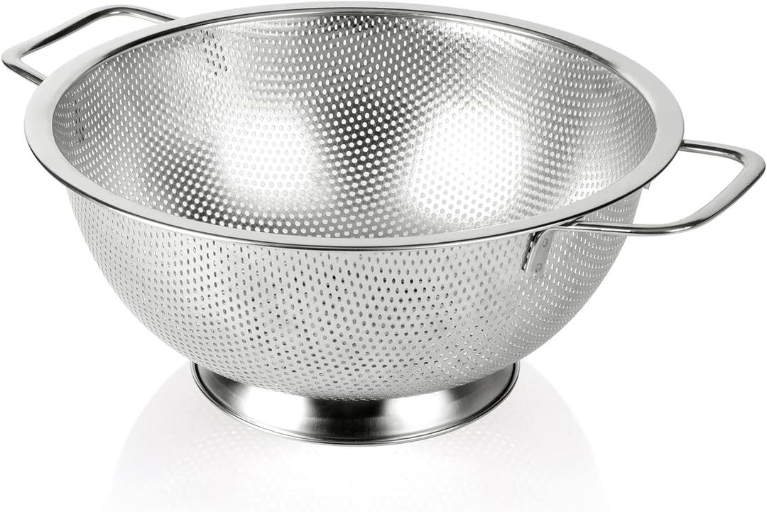 Colander Stainless Steel 3-Quart, Strainer for Kitchen Food, Dishwasher Safe