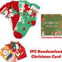 October Elf 6 Pairs Adult Christmas Holiday Socks - Warm, Cozy Fuzzy Socks With Plus Size And Anti-Slip Bottom (Green)