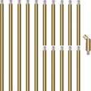 M10 Threaded Extension Poles, 5 PCS 12-inch & 10 PCS 6-inch Lighting Fixture Downrods Stems & 180 Degrees Sloped Ceiling Adapter Kits for Pendant Light, Island Lighting, Chandeliers (Brass)