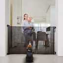 EasyBaby Extra Wide and Extra Tall Retractable Baby Gate Extends up to 71" Wide, 39.3" (100cm) Tall, Black/Pet Retractable Gates for Stairs, Doorways, Hallways, Indoor and Outdoor