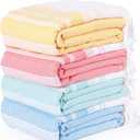 Thin Turkish Beach Towel Lightweight Quick Dry Absorbent Cotton Bathroom Bath Pool Swim Towels Extra Large Oversized Sand Free Beach Accessories Essentials Cloud Gifts for Adult (X-Large(79 x 36 inches,200 x 90 cm), 4 Pack Diamond Aqua Orangered)