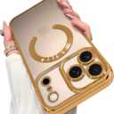 OOK Magnetic Case Made for iPhone 17 Pro 6.3 Inch [Compatible with MagSafe] Soft TPU Anti-Scratch Shockproof Protective Phone Cover Slim Clear Case for Women Men - Gold