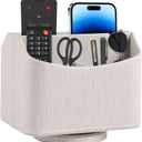 Leather Remote Control Holder 360 Degree Spinning,Desk Rotating Organizer/Caddy for TV Remote Controllers,Pen,Calculator Media Player,DVD,Office Supplies,Mobile Phone Storage Box (Beige)
