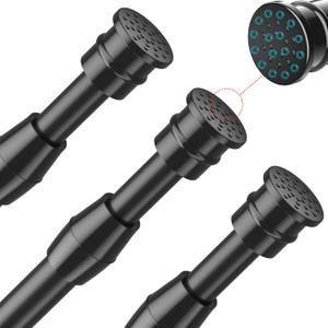 AIZESI Spring Tension Curtain Rods Short Tension Rod (Black,28" to 38"-3Pcs)