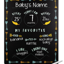Tiny Idea’s Arrows Baby Milestone Chalkboard, Gender-Neutral Baby Photo Prop, Baby Décor Accessory, Black