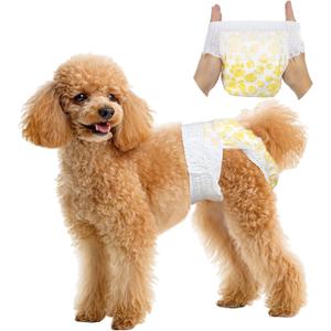 Pet Soft Disposable Dog Diapers Female, Pull Up Doggie Diapers for Female Dogs, 360Stretchy Waist Puppy Diapers, Super Absorbent Doggy Diaper Leak Proof Design for Dogs in Heat (Large, Count, 20.0)