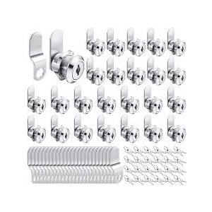 Kenning 24 Sets Cabinet Locks with Keys for Secure Drawer Mailbox RV Storage Box Replacement Lock, Zinc Alloy(3/4''Cylinder Length, 0.5'' Max Panel Thickness)