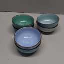 vancasso Bonita 12 Oz Small Bowls Set of 6, Ceramic Mini Dessert & Dipping Dishes, 5" Kids Bowls for Dip and Snacks, Dishwasher & Microwave Safe, Blue