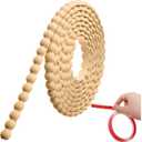 Leinuosen Flexible Molding Trim Peel and Stick for Walls Decorative Bead Pearl DIY Wall Trim for Bathroom Mirror Frame Border Backsplash Ceiling Cabinet TV Wall Edge(Wood,10ft /15 mm)