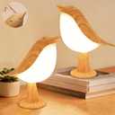 2Pack Small Cute Bird Table Lamp, Touch Bird Night Light, Cordless Bedside Lamp, Desk Lamp for Reading, 3-Way Dimmable USB Rechargeable Battery 2600mAh Nightstand Lamp for Bedroom, Home/Office Decor (Maple Maple)
