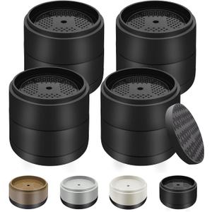 Furniture Risers Bed Risers Heavy Duty 1 inch, 2 inch, 3 inch, 4 inch Round Adjustable Bed Lifts Riser for Desk Legs Table Couch Sofa Chair Refrigerator Washing Machine (1+1 Inch, Black, 4 Pack)