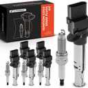 A-Premium Set of 6 Ignition Coil Pack and Iridium Spark Plugs Compatible with Volkswagen Passat 2009-2010, Passat 2012-2018, Atlas 2018-2019, CC 2009-2016 & Audi Q7