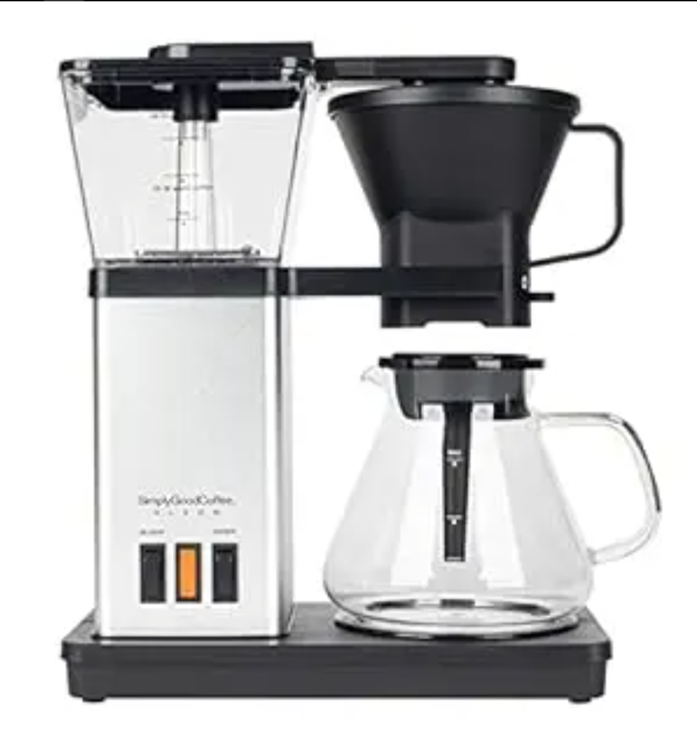 Simply Good 
SimplyGoodCoffee Coffee Maker / Coffee Machine. 8 Cup Automatic Drip Pour Over Coffee Brewer. Easy To Use, Durable Stainless, Gold Cup Standard
Brewer