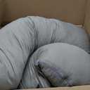 Momcozy Pregnancy Pillows with Cooling Cover, U-Shaped Full Body Maternity Pillow for Side Sleepers 57 Inch - Support for Back, Hip, Belly, Legs for Pregnant Women (Grey- Cooling Fabric)