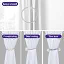 6 Pack Magnetic Curtain Tiebacks for Home Bedroom Office Window Dcor, Modern Handmade Decorative Curtain Holdbacks for Curtains Draperies (Grey & White)