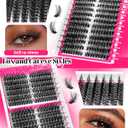 MilyBest 4 Styles Lash Clusters Kit 864Pcs Eyelash Clusters Lash Kit Volume Lashes Clusters D Curl DIY Individual False Eyelashes with 2 Bond&Seal Wispy Bulk Cluster Eyelash Extensions Kit De Pestaas