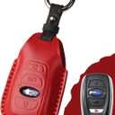 for Subaru Key Fob Cover Leather  Forester Outback Crosstrek Ascent Impreza Legacy WRX STI BRZ GR86 Solterra 2026 2025 2024 2023 2022 2021 2020 2019, Remote Key Fob Case (Pompeian Red, 4 Buttons)