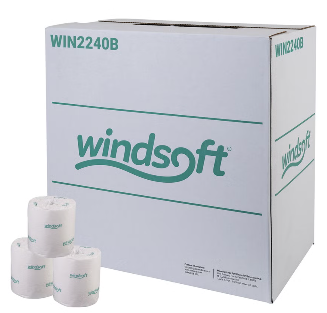 Windsoft Toilet Paper, Septic Safe, Individually Wrapped Rolls, 2-Ply, White, 500 Sheets/Roll,  95 Rolls