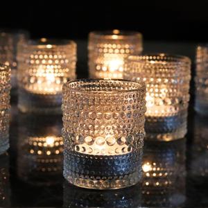 36 PCS Clear Glass Votive Candle Holders Set Hobnail Tealight Candle Holders for Fall Decor, Halloween, Weddings, Birthday Table Centerpiece Decorations