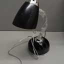 Simple Designs LD1015-BLK Flossy Organizer Desk Lamp with Charging Outlet and Lazy Susan Base, Black