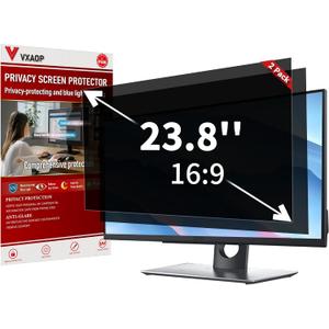 [2-Pack] 23.8 Inch Computer Privacy Screen Filter(16:9 Aspect Ratio) | Removable, Anti-Glare & Blue Light Filter, Compatible with HP, Dell, LG, ASUS, Acer, Samsung, Lenovo & ViewSonic Monitors