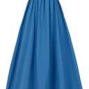 Regency Dresses for Women with Satin Sash Ruffled Puff Sleeve Empire Waist Dress Gown, 3X-Large, Royal Blue