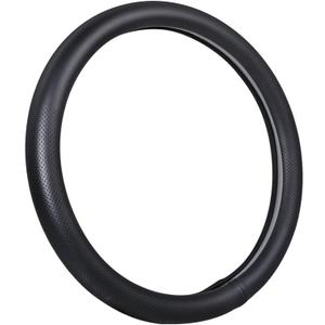 VARGTR Car Steering Wheel Cover,Universal 15 Inch Premium Leather Car Steering Wheel Cover,Best Grip,Perforated Design,Breathable,Non-Slip,Sweat-Absorbent,Warm in Winter and Cool in Summer (Black)