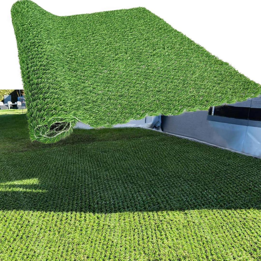 Outdoor Artificial Grass Turf 3 ft by 4 ft Hybrid Turf Artificial Turf Grass Patch Blends in with Natural Grass for Patio, Balcony, Squares, Garden Keeps Paws and Homes Clean