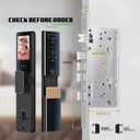 Smart Door Lock with Face Recognition & Camera, Video Monitor, 7-in-1 Keyless Entry: Palm Vein, Fingerprint, Keypad, App - Weatherproof Digital Deadbolt for Home Security (Gold)