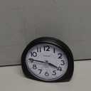 5.5" Large Analog Alarm Clock Silent Non Ticking, Gentle Wake, Beep Sounds, Increasing Volume, Battery Operated Snooze and Manual Light, Easy Set, Black (Best for Elder)